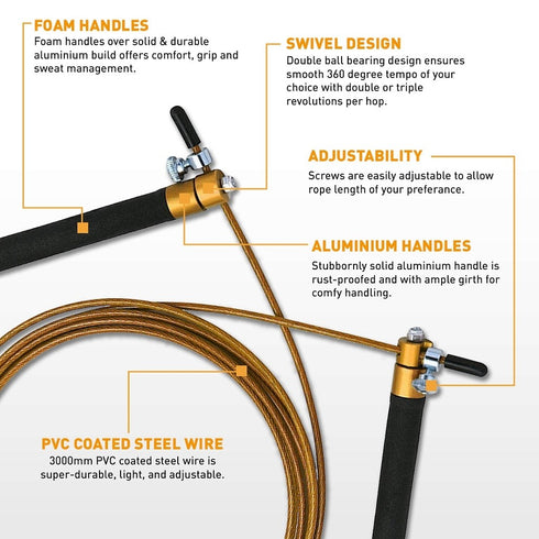 RDX C3 ADJUSTABLE SKIPPING ROPE/Gld-3